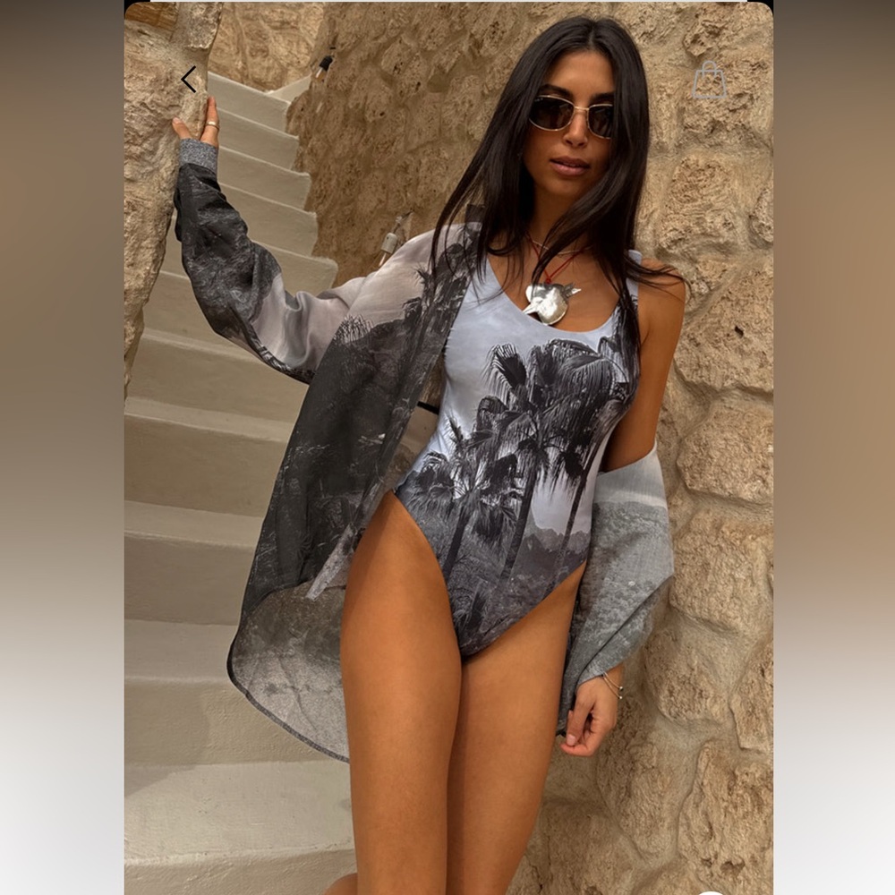 Black Mallorca Palm Swimsuit